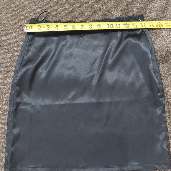 Pin-Up Black Bullet Lace Bra Top & Corset Mini Skirt. A playful lace dress with - Picture 13 of 14